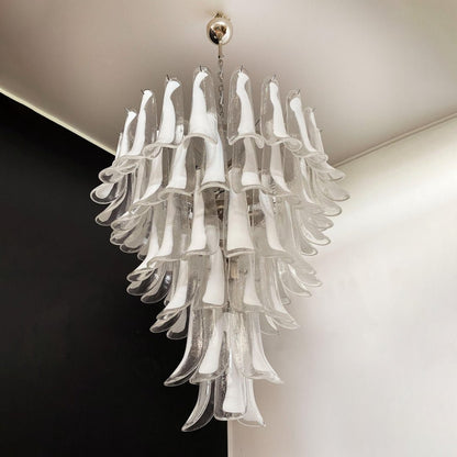 Murano White Glass Petals Ceiling fixture Chandelier