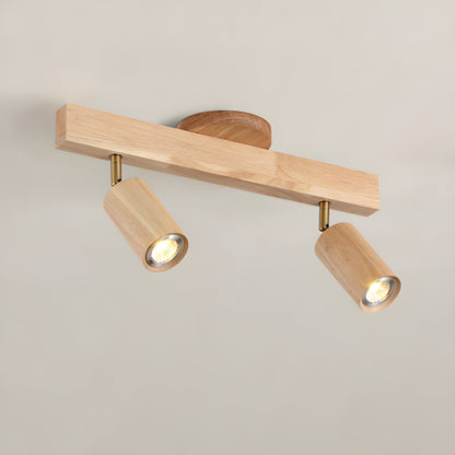 Natural Wood Beam Overhead fixture Spotlight Light