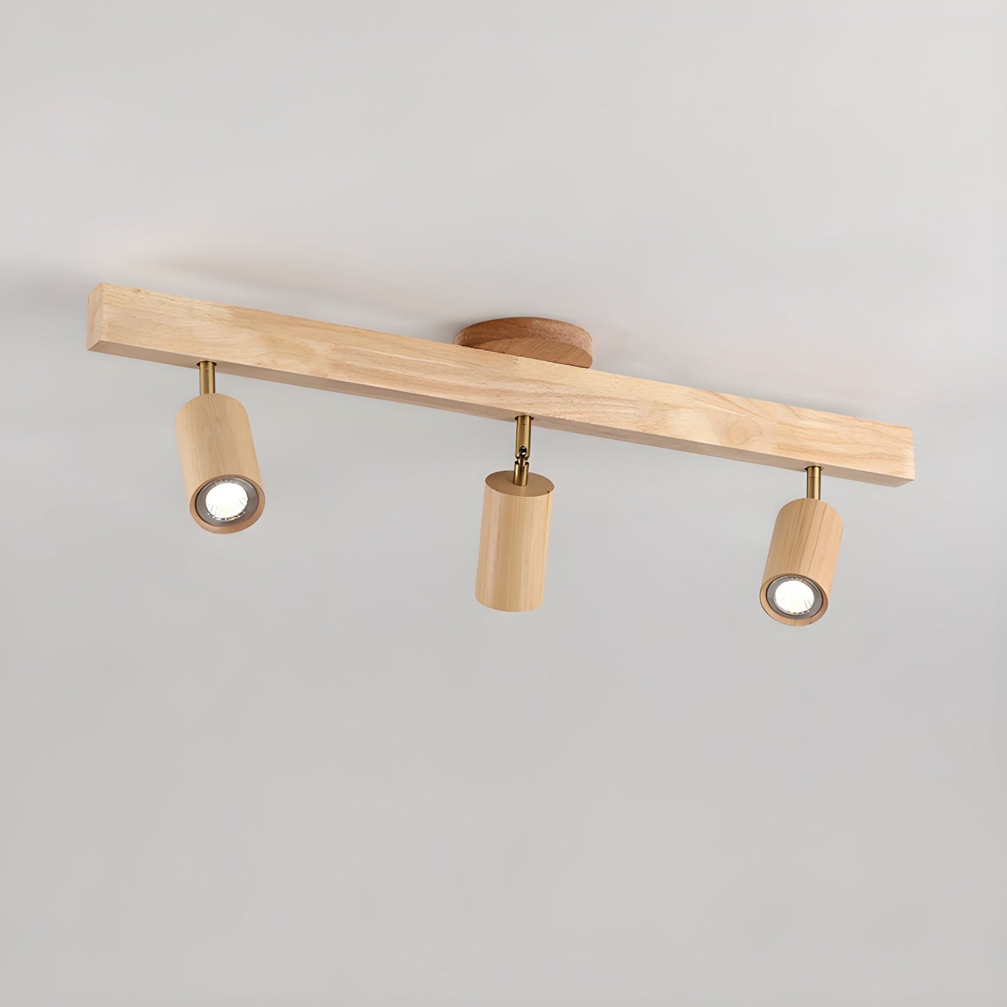 Natural Wood Beam Overhead fixture Spotlight Light