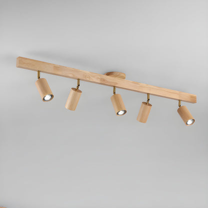 Natural Wood Beam Overhead fixture Spotlight Light