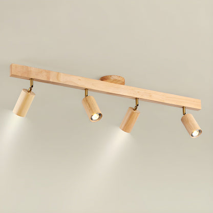 Natural Wood Beam Overhead fixture Spotlight Light