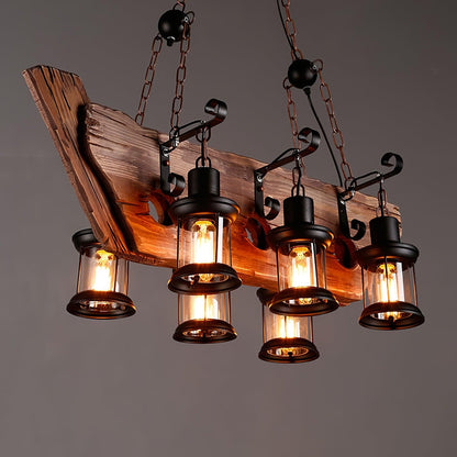 Nautical Industrial Style Wooden Ceiling fixture Chandelier