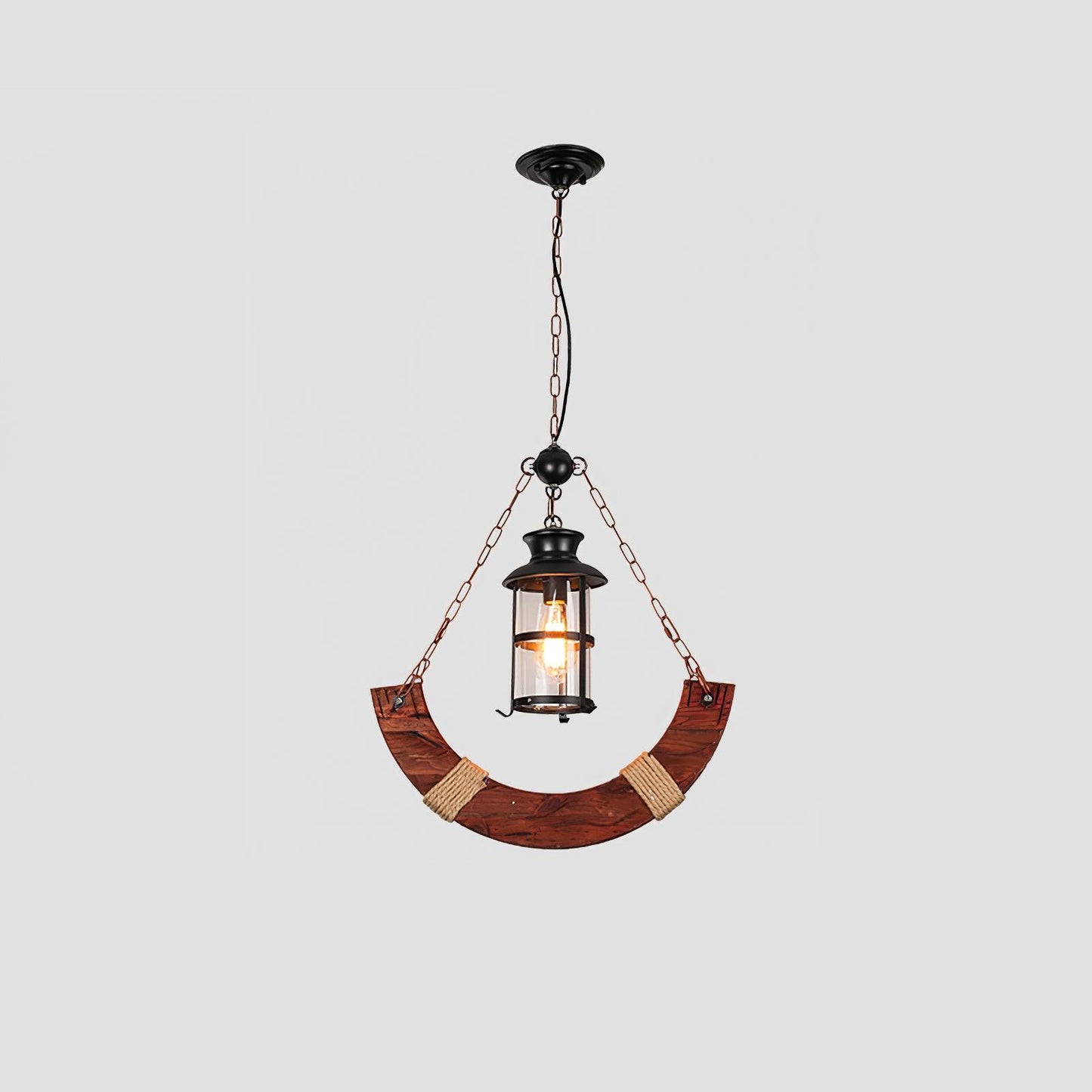 Nautical Industrial Style Wooden Ceiling fixture Chandelier