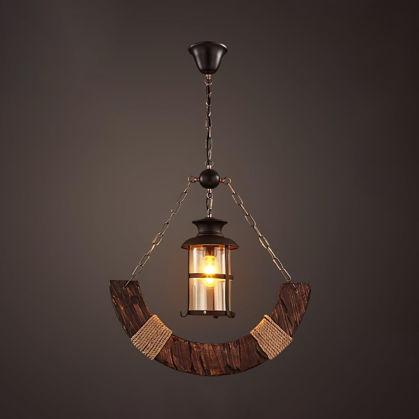 Nautical Industrial Style Wooden Ceiling fixture Chandelier