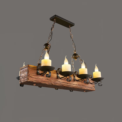 Nautical Industrial Style Wooden Ceiling fixture Chandelier