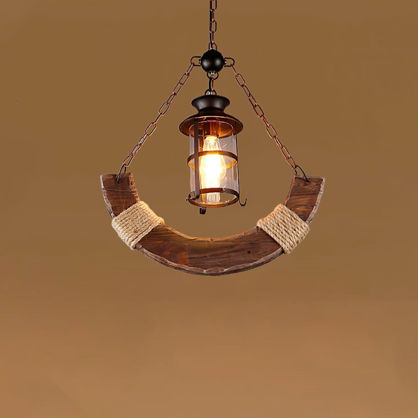 Nautical Industrial Style Wooden Ceiling fixture Chandelier