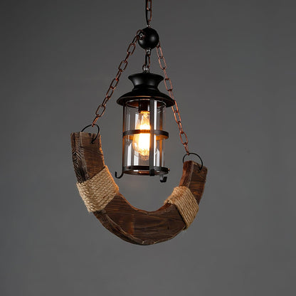 Nautical Industrial Style Wooden Ceiling fixture Chandelier