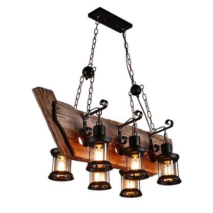 Nautical Industrial Style Wooden Ceiling fixture Chandelier