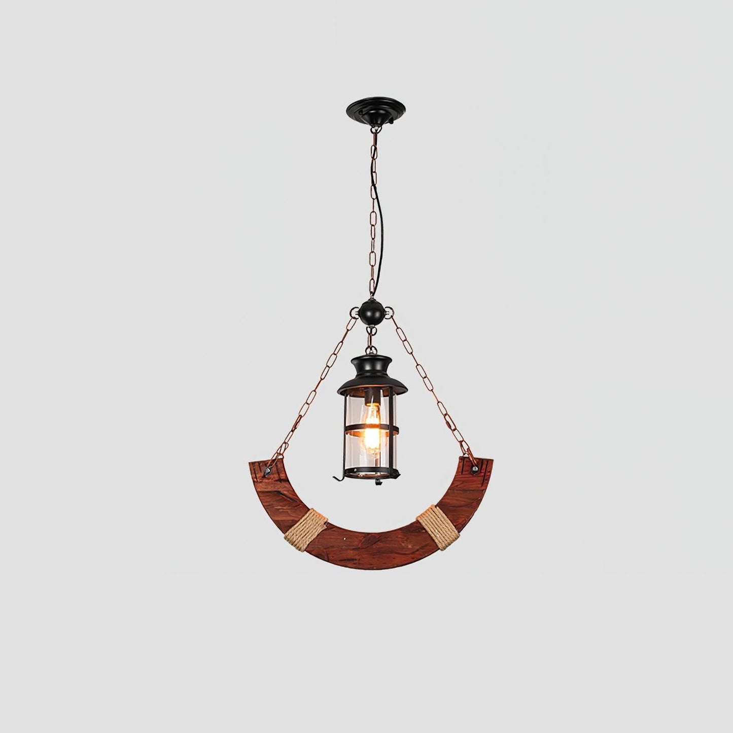 Nautical Industrial Style Wooden Ceiling fixture Chandelier