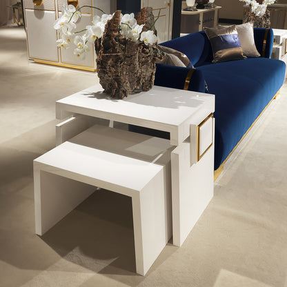 High End Contemporary Italian Ivory Nesting Table