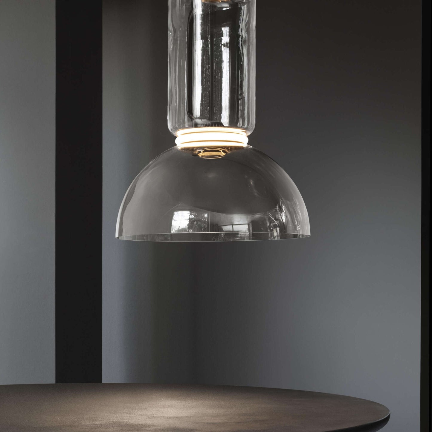 Cylindrical Glass Pendant Light