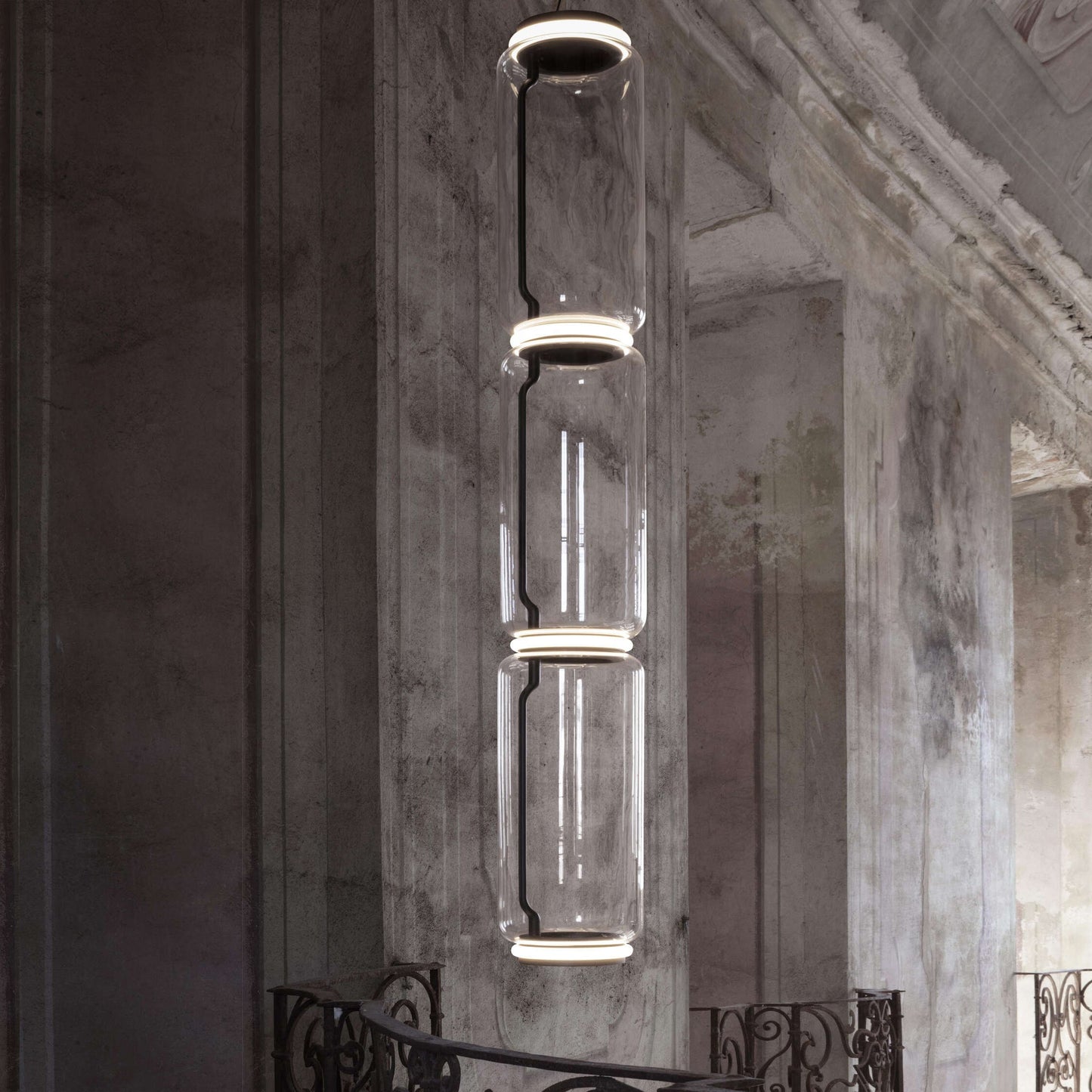 Cylindrical Glass Pendant Light