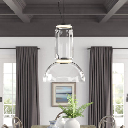 Cylindrical Glass Pendant Light