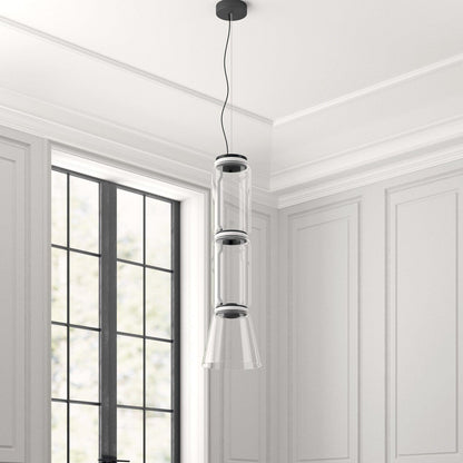 Cylindrical Glass Pendant Light