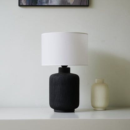 Nocturne Textured Black Table Lamp