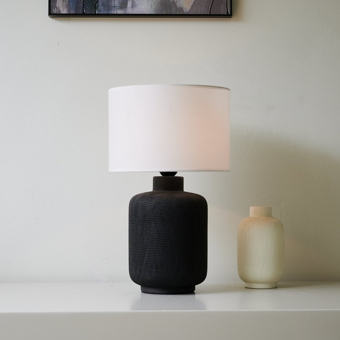 Nocturne Textured Black Table Lamp