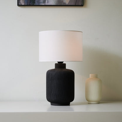 Nocturne Textured Black Table Lamp