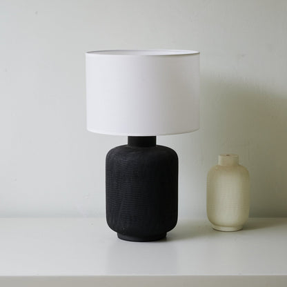 Nocturne Textured Black Table Lamp
