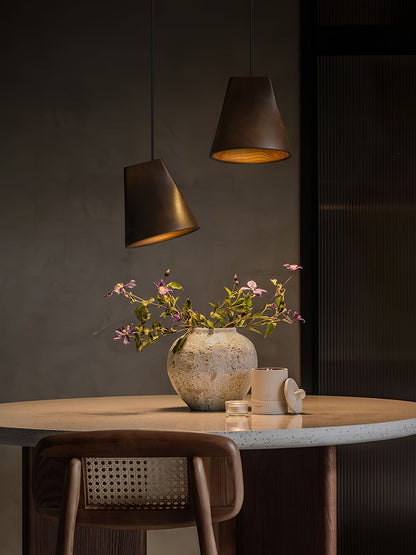 Nordic Tilted Wood Pendant Light