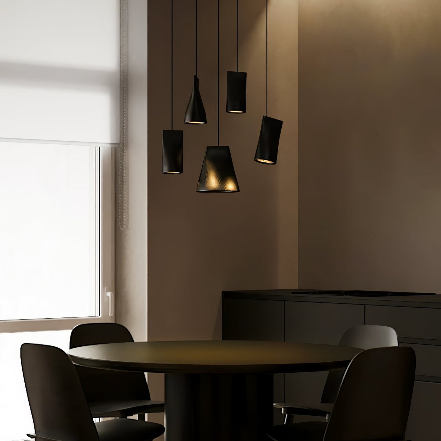 Nordic Tilted Wood Pendant Light