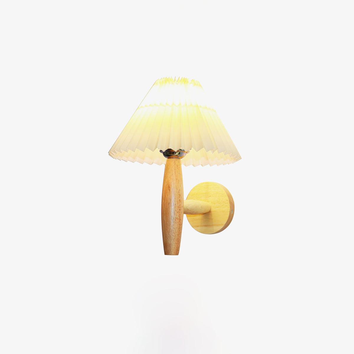 Oak Pleated Lamp bracket Wall Light