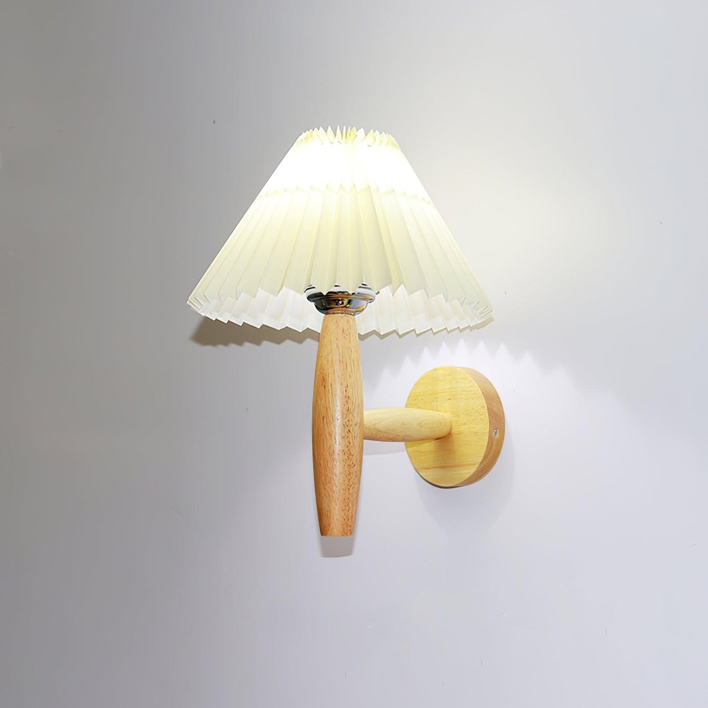 Oak Pleated Lamp bracket Wall Light