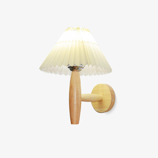 Oak Pleated Lamp bracket Wall Light