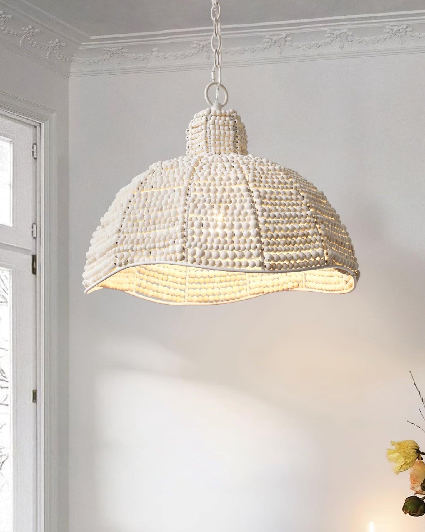 Obispo Wood Beads Hanging light Pendant Lamp