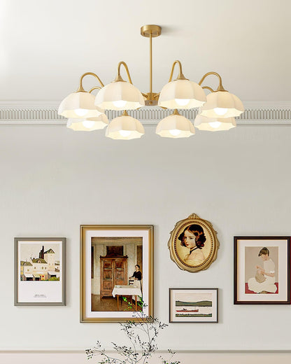 Octagonal Glass Bowl Ceiling fixture Chandelier