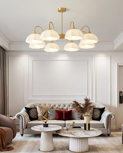 Octagonal Glass Bowl Ceiling fixture Chandelier