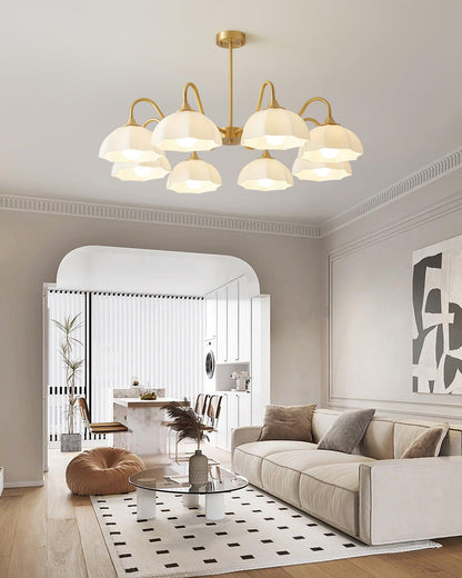 Octagonal Glass Bowl Ceiling fixture Chandelier