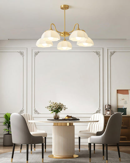 Octagonal Glass Bowl Ceiling fixture Chandelier