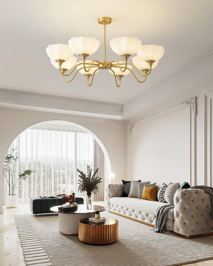 Octagonal Glass Bowl Ceiling fixture Chandelier