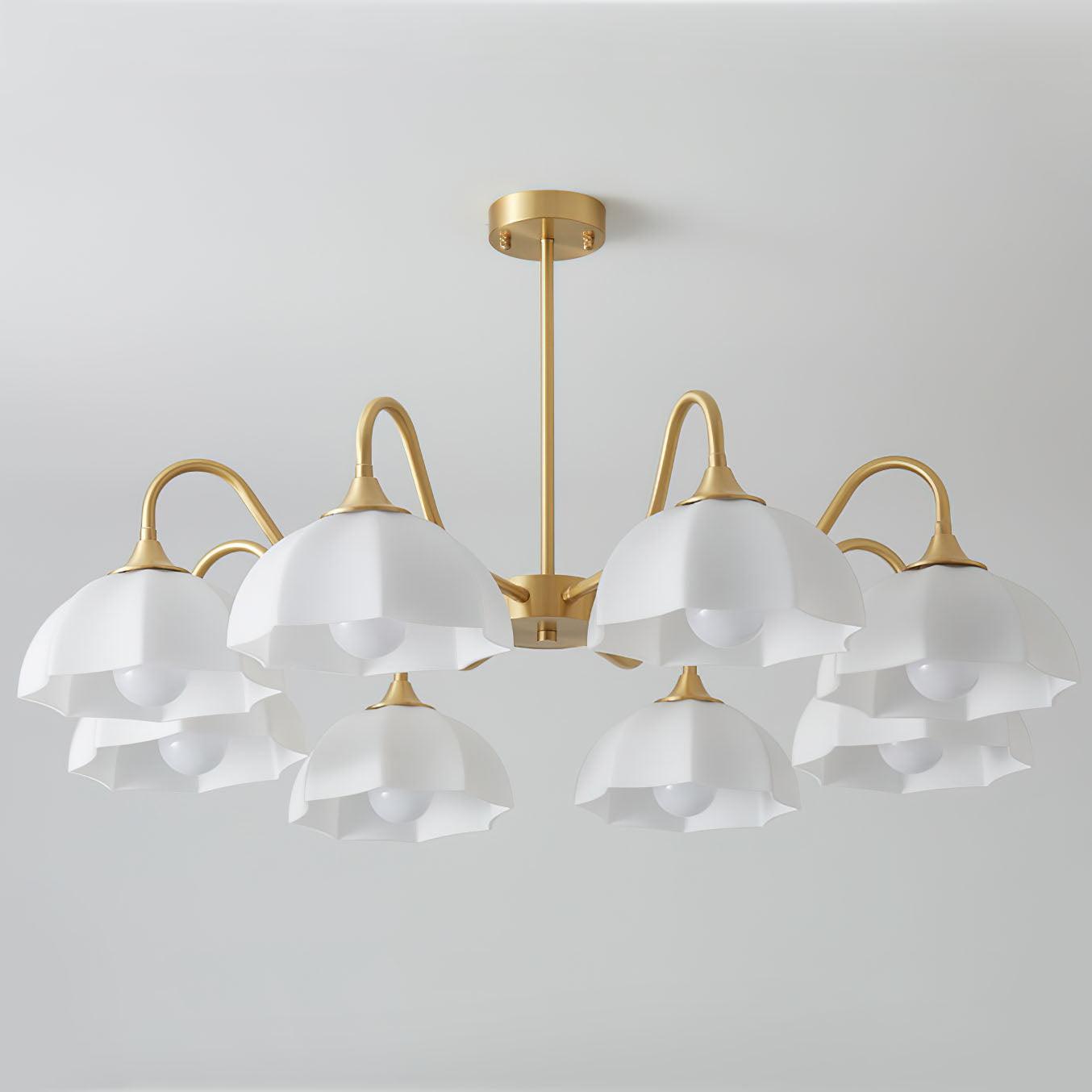 Octagonal Glass Bowl Ceiling fixture Chandelier