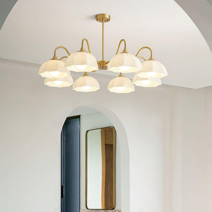 Octagonal Glass Bowl Ceiling fixture Chandelier