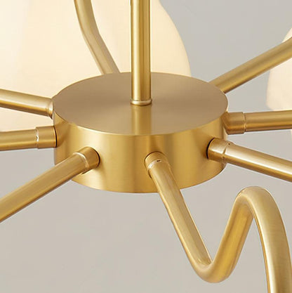 Octagonal Glass Bowl Ceiling fixture Chandelier