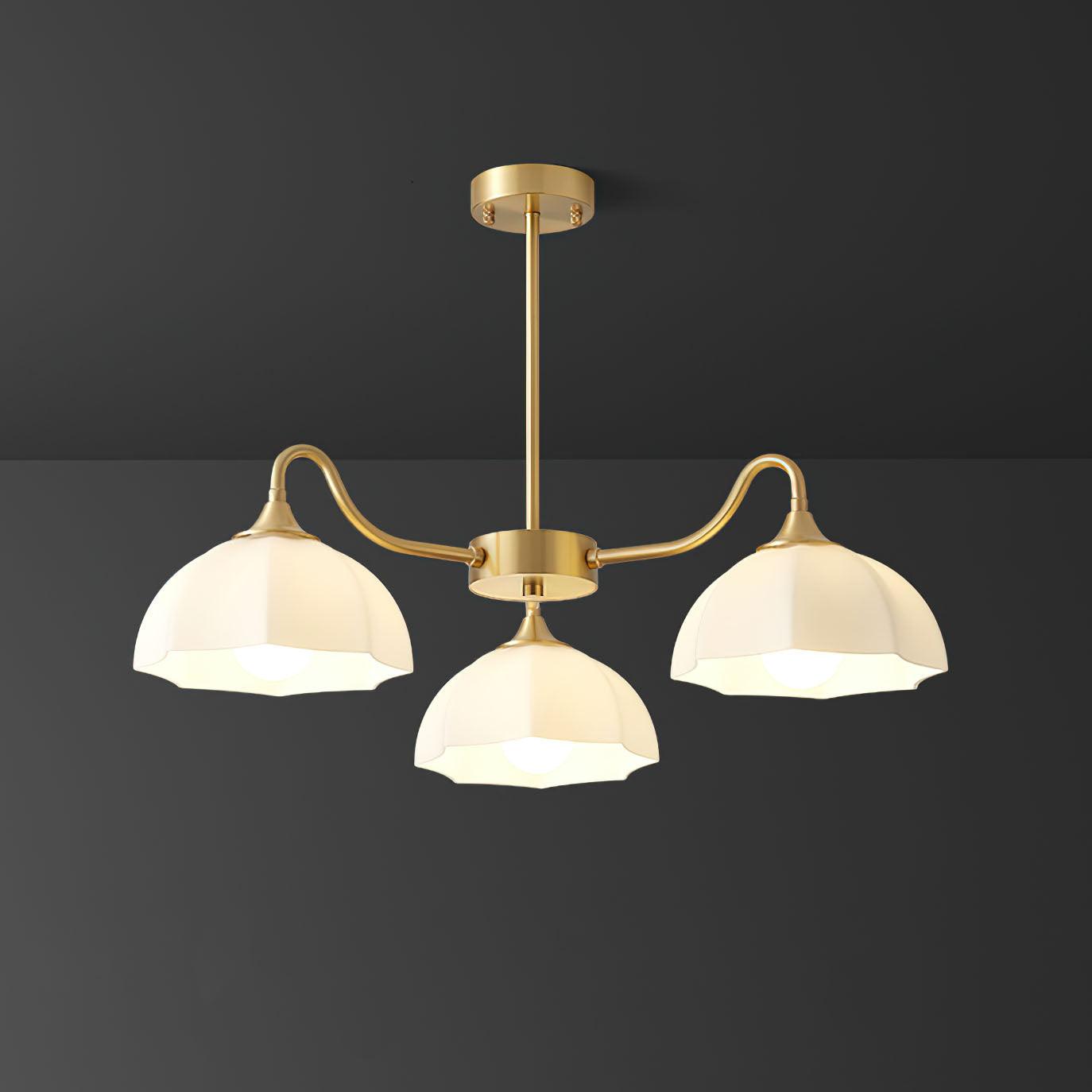 Octagonal Glass Bowl Ceiling fixture Chandelier