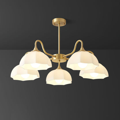 Octagonal Glass Bowl Ceiling fixture Chandelier