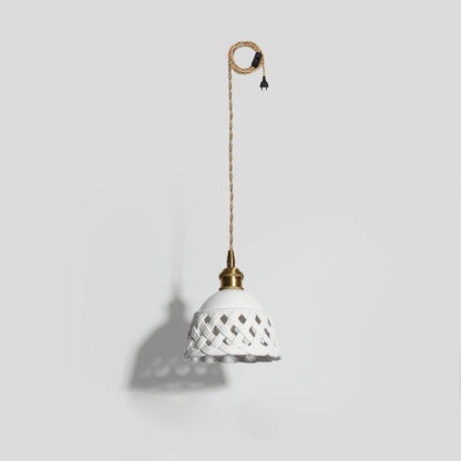 Openwork Ceramic Ceiling light fitting Pendant Swag Light