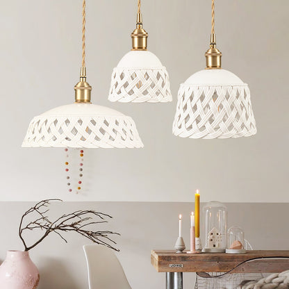 Openwork Ceramic Ceiling light fitting Pendant Swag Light