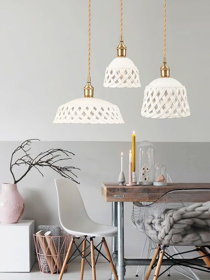 Openwork Ceramic Houselight Pendant Lamp