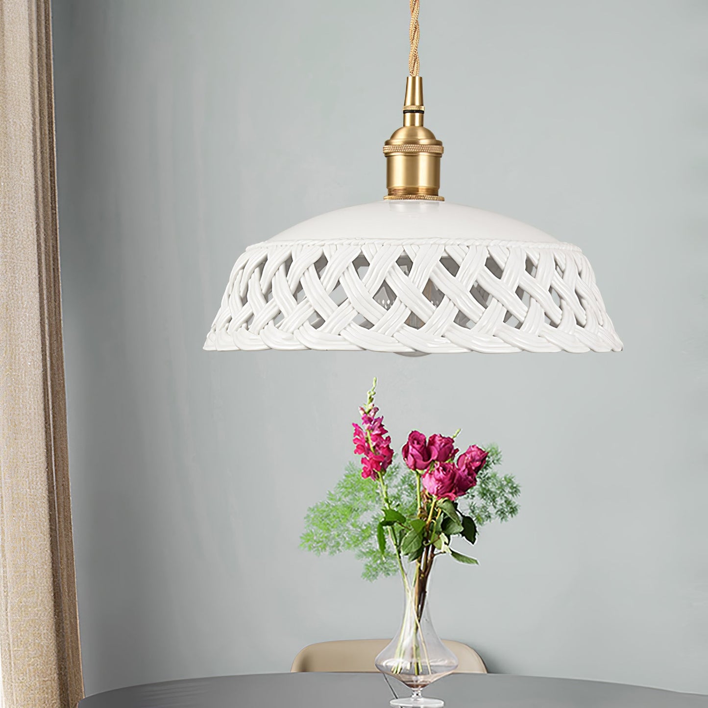 Openwork Ceramic Houselight Pendant Lamp