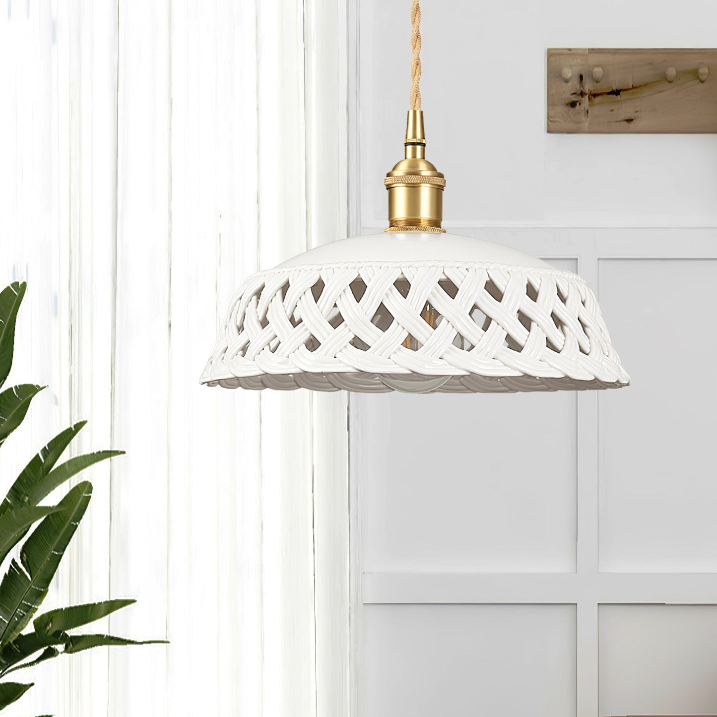 Openwork Ceramic Ceiling light fitting Pendant Swag Light