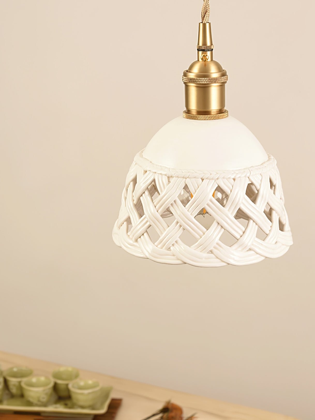 Openwork Ceramic Ceiling light fitting Pendant Swag Light