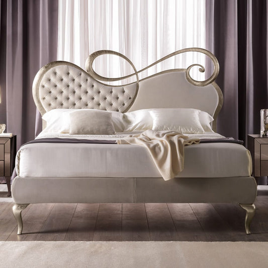 Opulent Designer Italian Button Upholstered Designer Bed