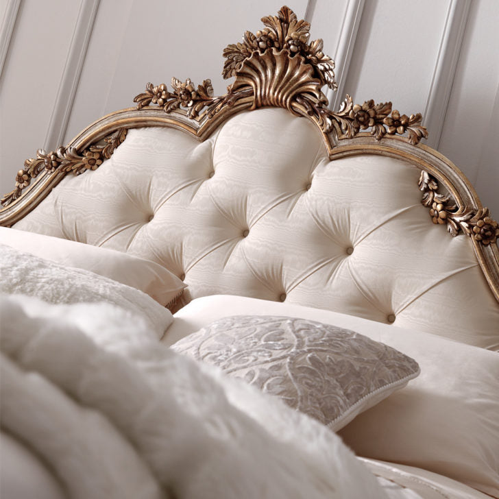 Opulent Rococo Button Upholstered Bed