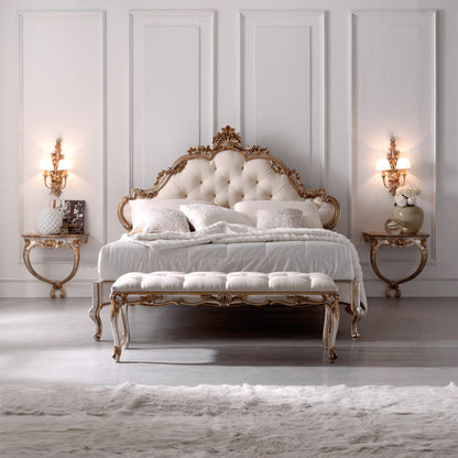 Opulent Rococo Button Upholstered Bed