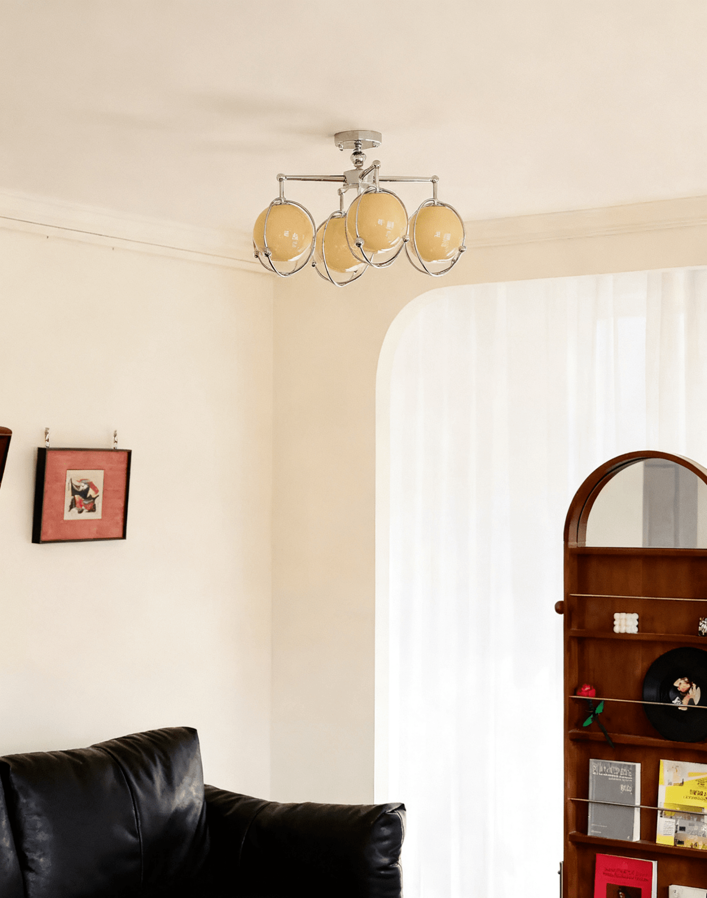 Orb Cage Semi Ceiling Lamp