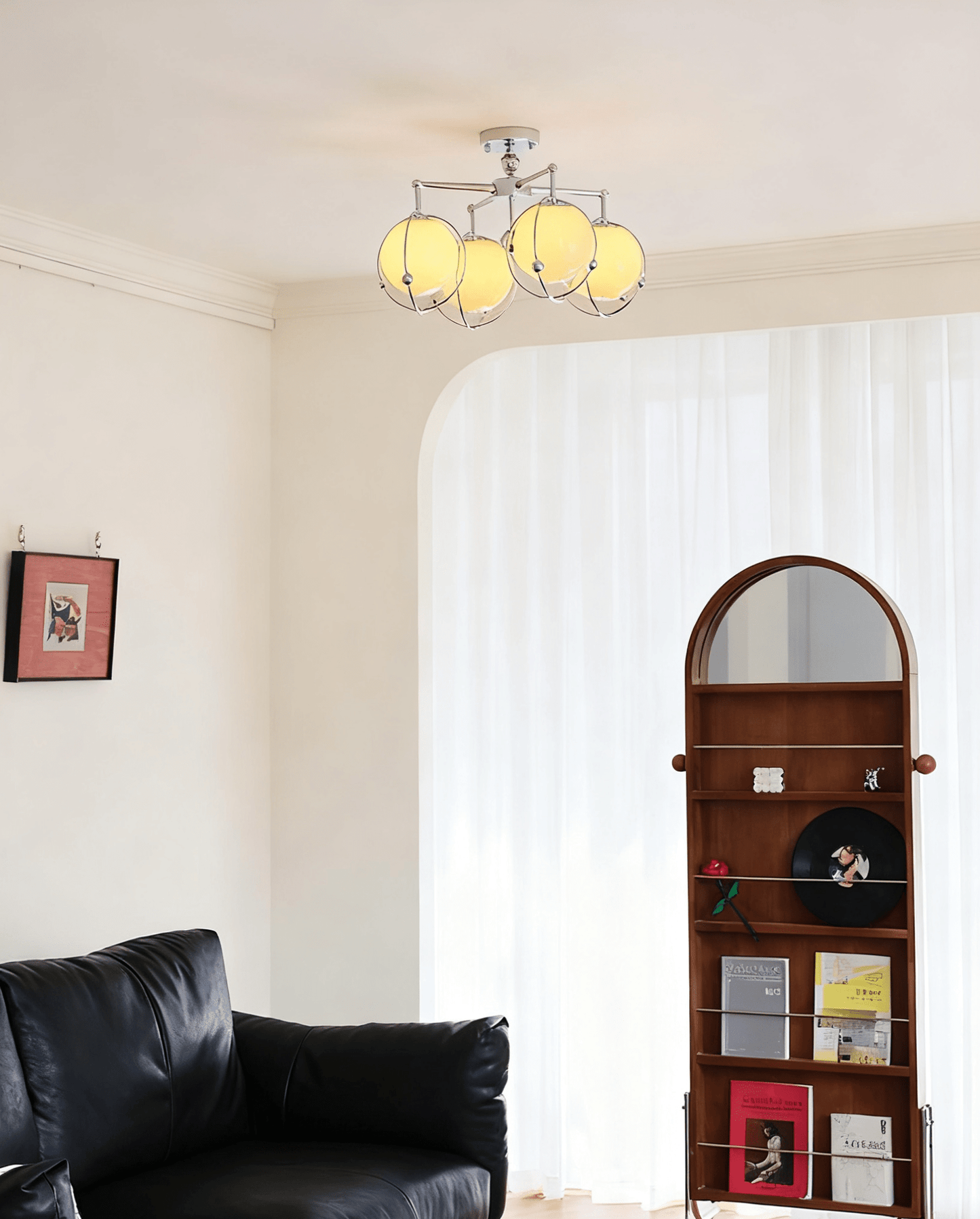 Orb Cage Semi Ceiling Lamp