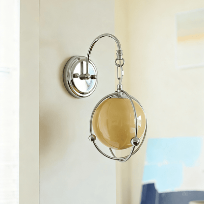 Orb Cage Semi Wall Lamp
